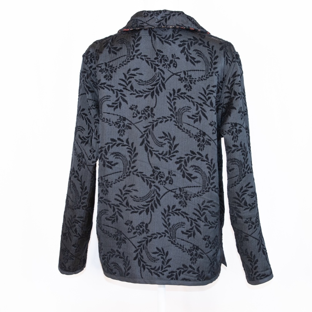 Coldwater Creek Reversible Blazer Red/Black/Gold Pattern & Black Embroidered - Picture 11 of 15